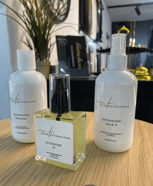 Extensions Pflege Set – Shampoo, Leave-In und Argan Oil für Echthaar Extensions