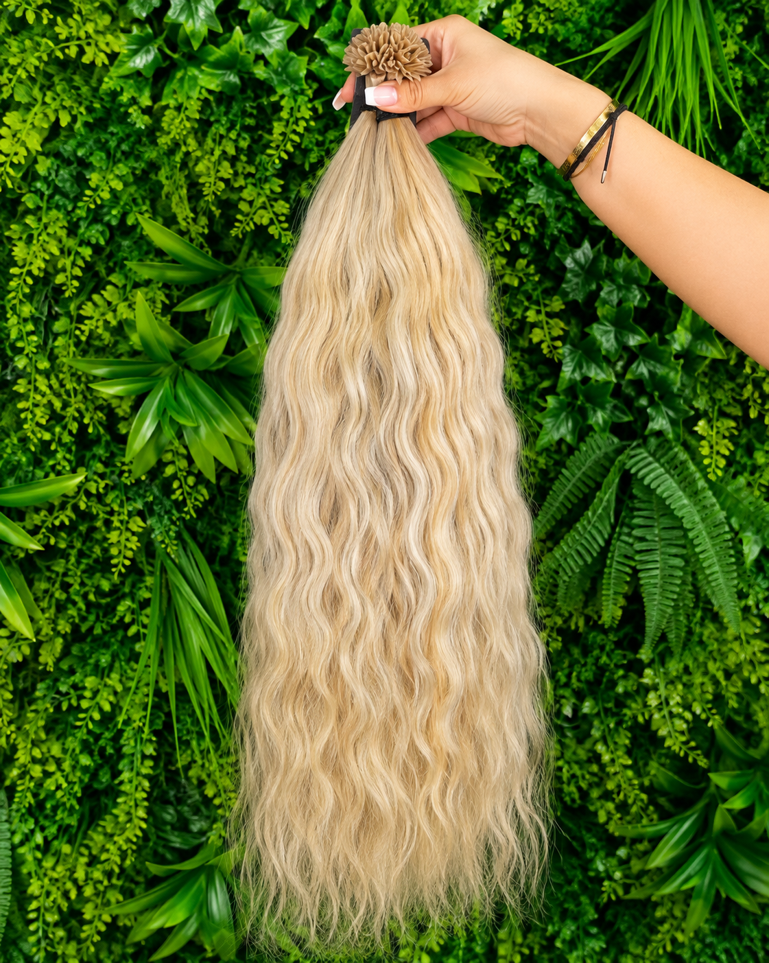 Virgin Natural Wave Bonding Extensions – 50 cm Blond Echthaar