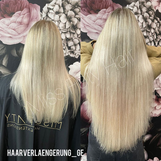 Haarverdichtung/Verlängerung Blondtöne 200g – im Salon bei Miss Faty Hair