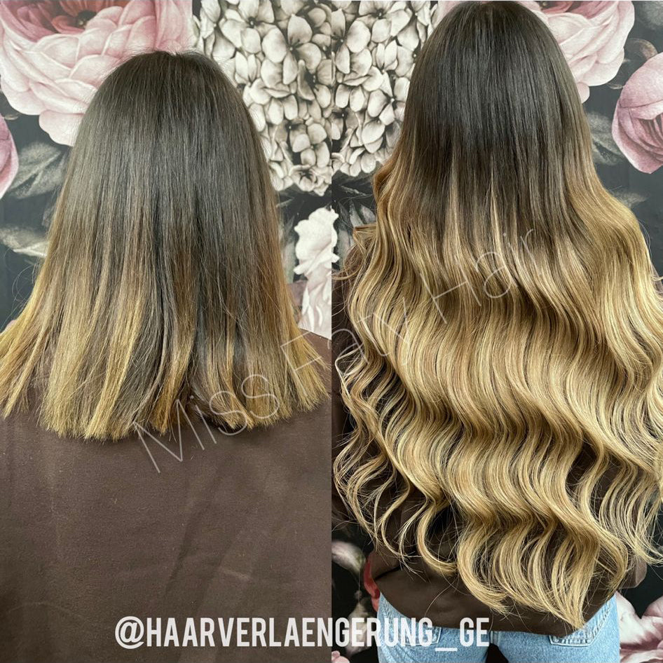 Haarverdichtung & Verlängerung Braun 200g | Bondings im Salon