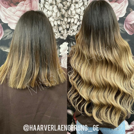 Haarverdichtung & Verlängerung Braun 200g | Bondings im Salon