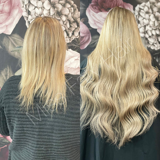 Haarverdichtung/Verlängerung Blondtöne 100g – im Salon bei Miss Faty Hair