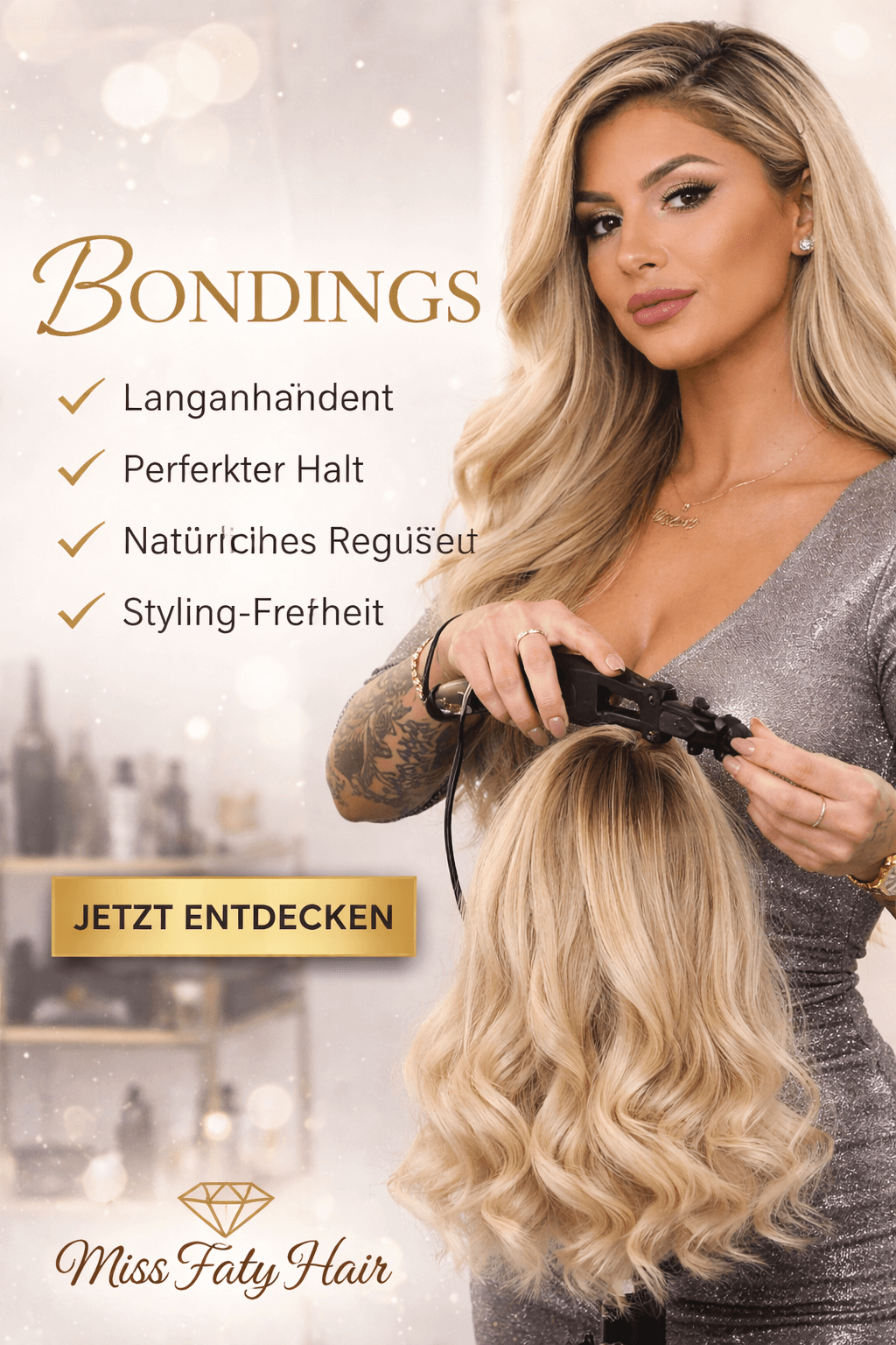 Bondings – die klassische & langlebige Haarverlängerung bei Miss Faty Hair