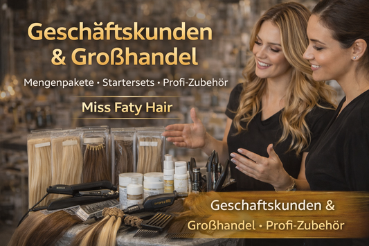 Geschäftskunden bei Miss Faty Hair – Großhandel, Mengenpakete und Startersets für Friseure, Studios und Wiederverkäufer