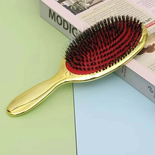 Goldene Extensions Haarbürste – schonende Pflege für deine Haarverlängerung