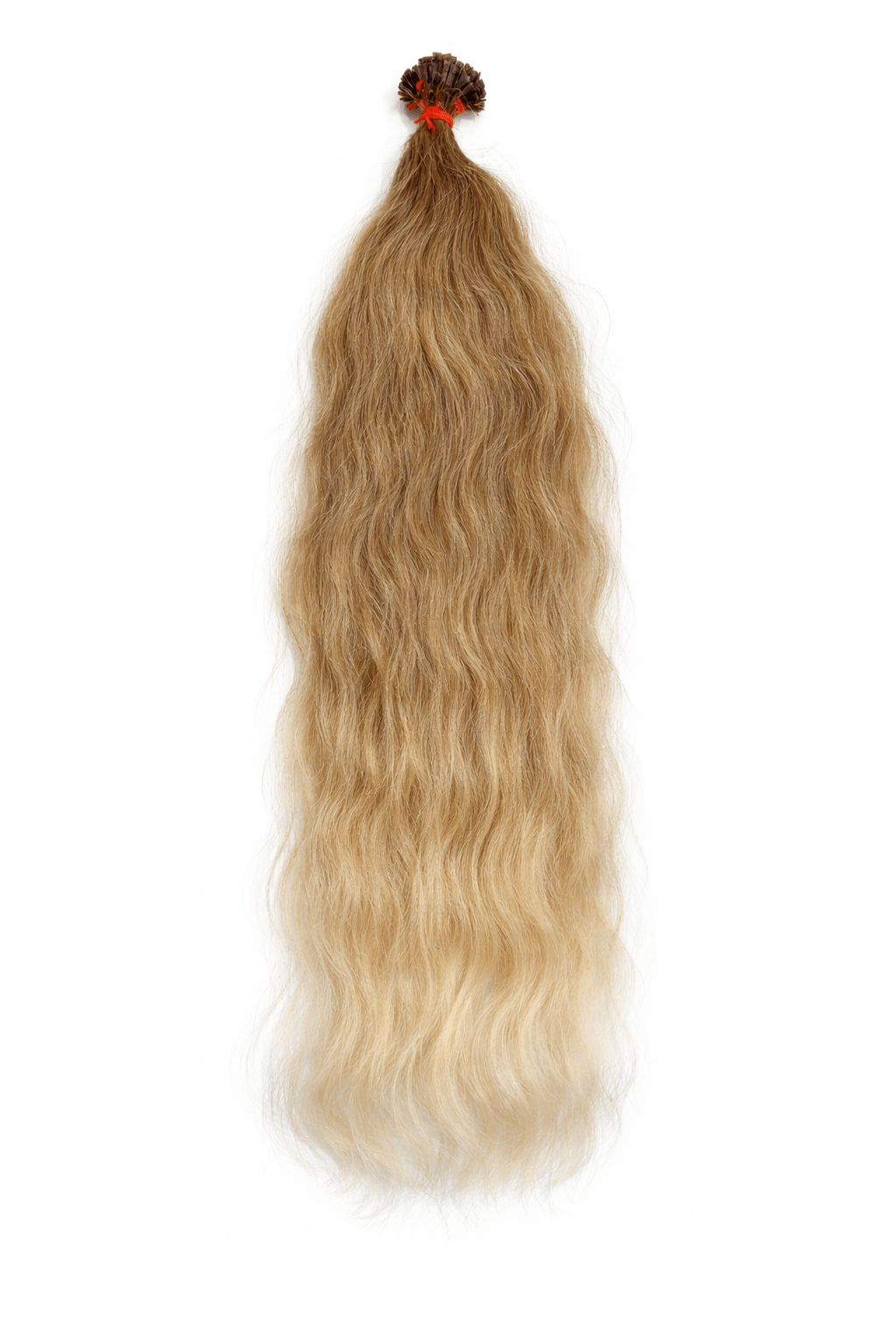 Virgin Echthaar Bondings dunkelblond 73 cm mit welligem Haar in sanften Farbverlauf