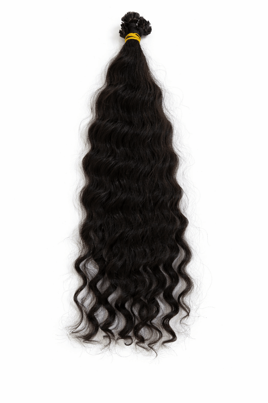 Virgin Echthaar Bondings Schwarz 60 cm, wellige Haarverlängerung von Miss Faty Hair.