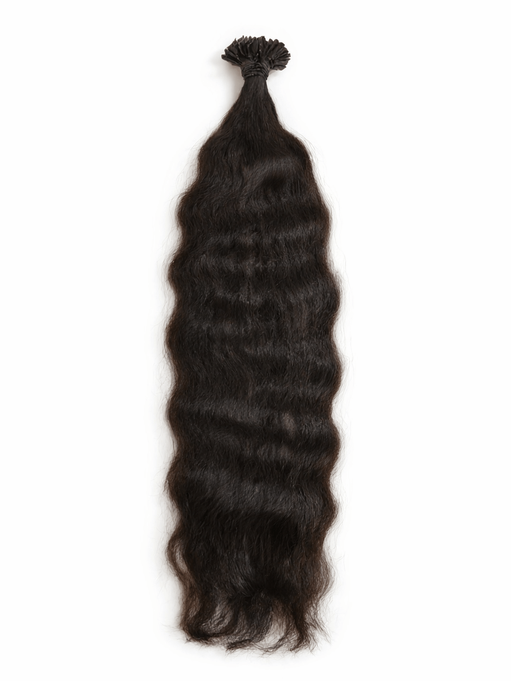 Virgin Echthaar Bonding Extensions Braun 70 cm 85 g mit natürlicher Ausstrahlung und leicht welligen Textur.
