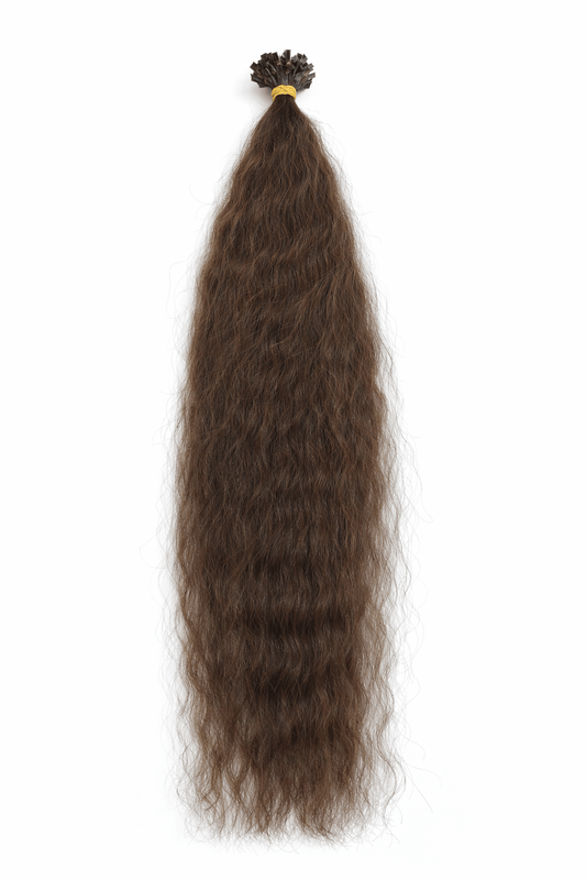 Virgin Echthaar Bonding Extensions Braun 68 cm 102 g mit weichen, leichten Wellen von Miss Faty Hair.