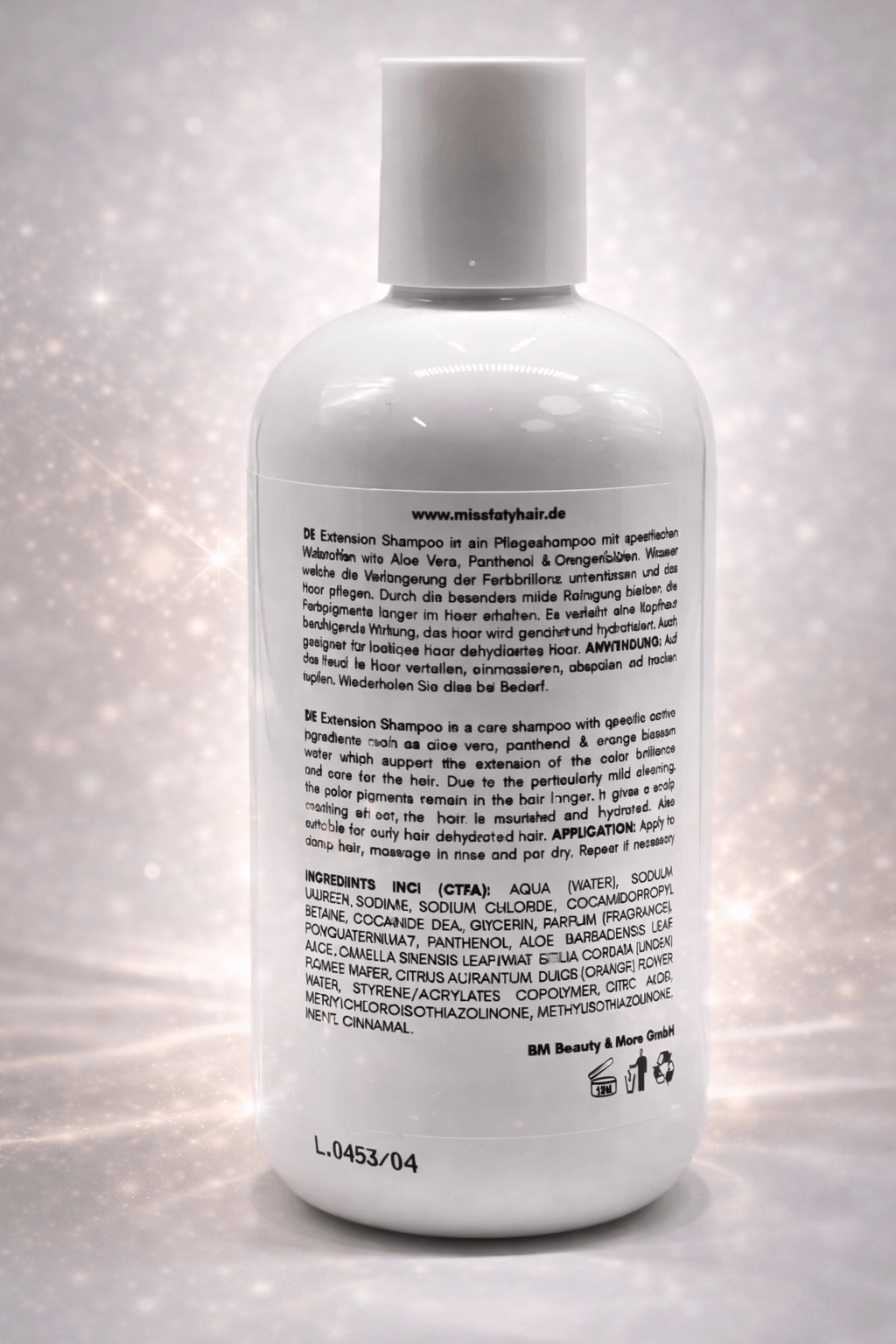 Hair Extensions Shampoo für Echthaar – 250 ml Flasche mit sanfter Pflegeformel für Haar und Kopfhaut.