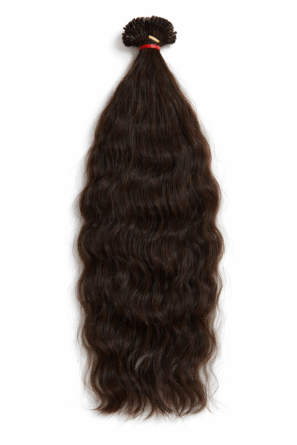 Virgin Echthaar Bonding Extensions Braun, 50 cm lange, lockige, braune Haarverlängerung von Miss Faty Hair.