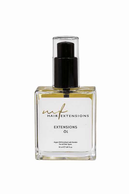 Hair Extensions Öl mit Arganöl & Keratin 50 ml für Pflege von Echthaar Extensions