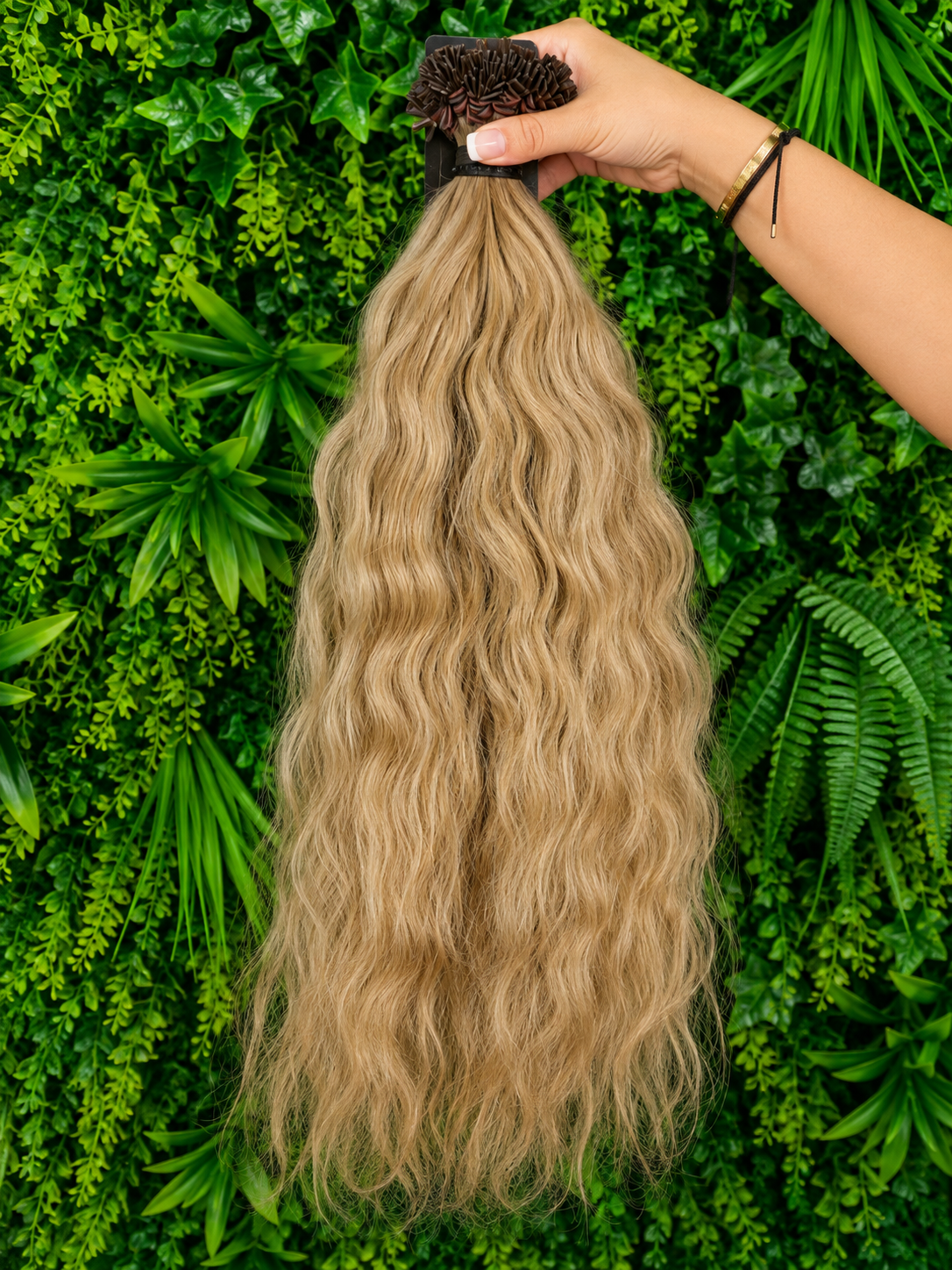 Virgin Natural Wave Bonding Extensions – 50 cm Aschblond Beige Blond Echthaar
