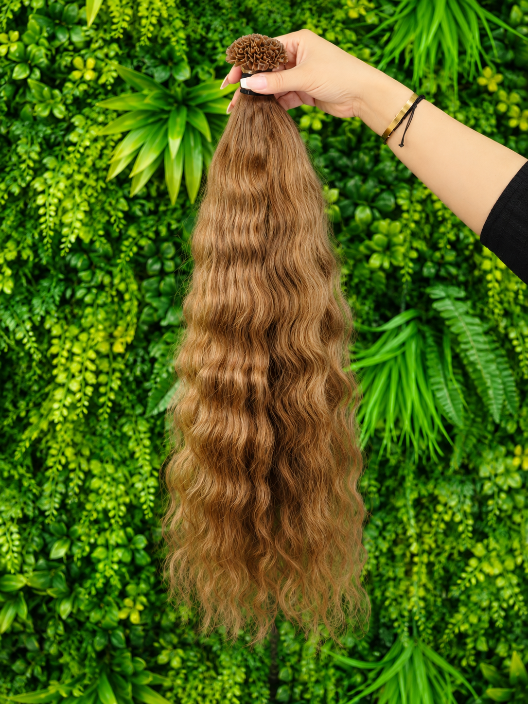 Virgin Natural Wave Bonding Extensions – 52 cm Honigbraun Hellbraun Echthaar