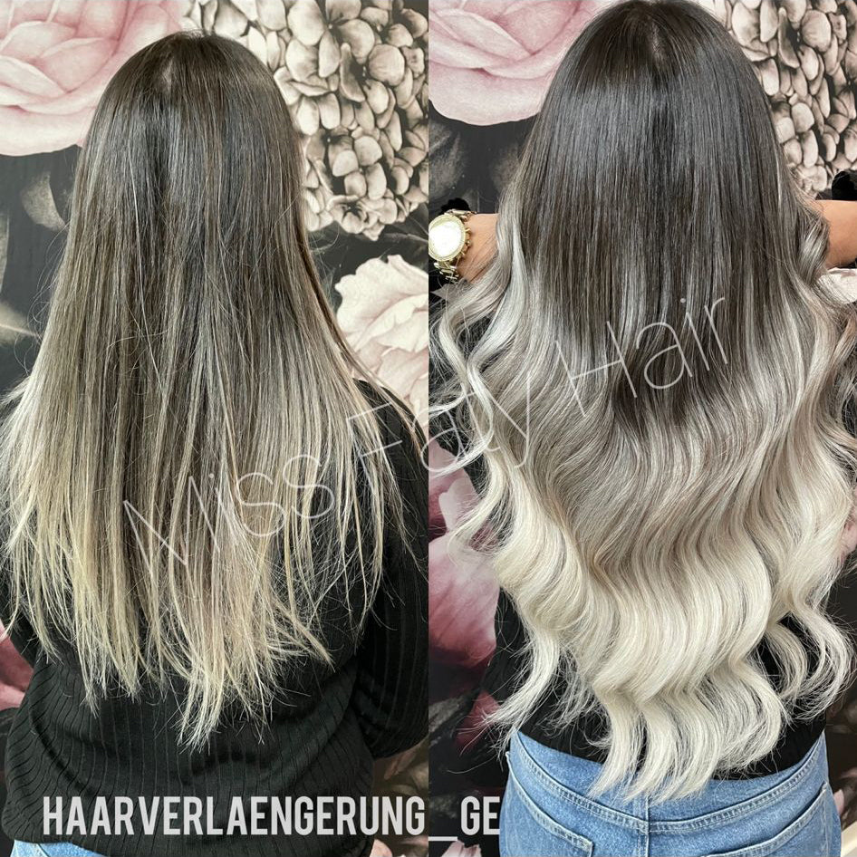 Haarverdichtung/Verlängerung Blondtöne 150g – im Salon bei Miss Faty Hair