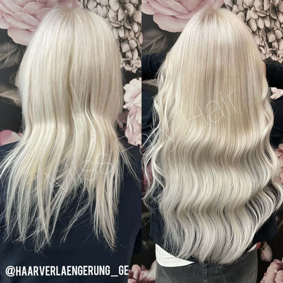 Haarverdichtung/Verlängerung Blondtöne 75g – im Salon bei Miss Faty Hair