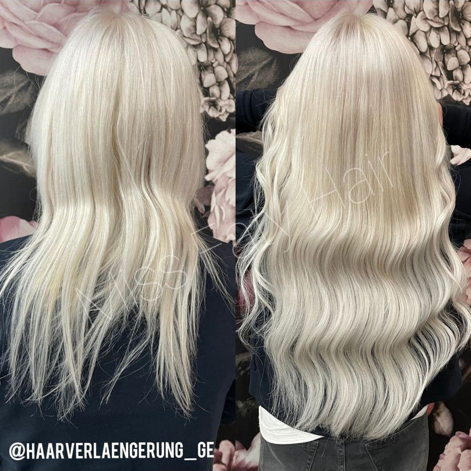 Haarverdichtung/Verlängerung Blondtöne 75g – im Salon bei Miss Faty Hair
